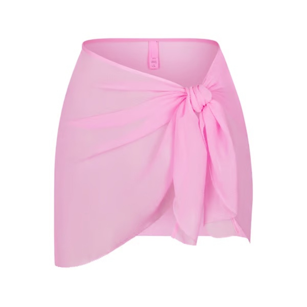 Skims Chiffon Cover Up Wrap Skirt - Light Pink